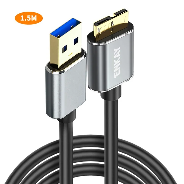 ENKAY HAT PRINCE Cable USB 3.0 A a USB 3.0 Micro B de 1,5 m Cable de carga y datos para cámara y unidad de disco duro