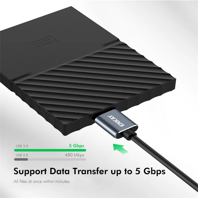 ENKAY HAT PRINCE Cable USB 3.0 A a USB 3.0 Micro B de 1,5 m Cable de carga y datos para cámara y unidad de disco duro