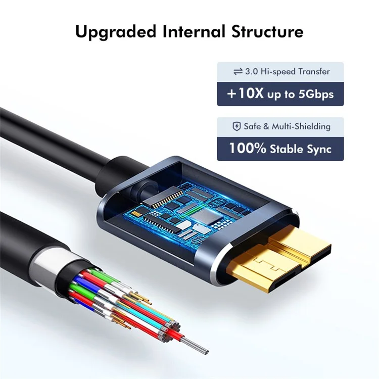 ENKAY HAT PRINCE Cable USB 3.0 A a USB 3.0 Micro B de 1,5 m Cable de carga y datos para cámara y unidad de disco duro