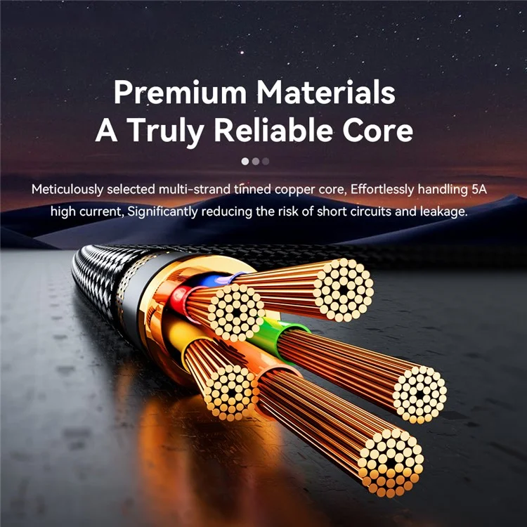 Câble de données ESSAGER Dazzling Light Effect 2m Type-C vers Type-C 100W tressé pour charge rapide