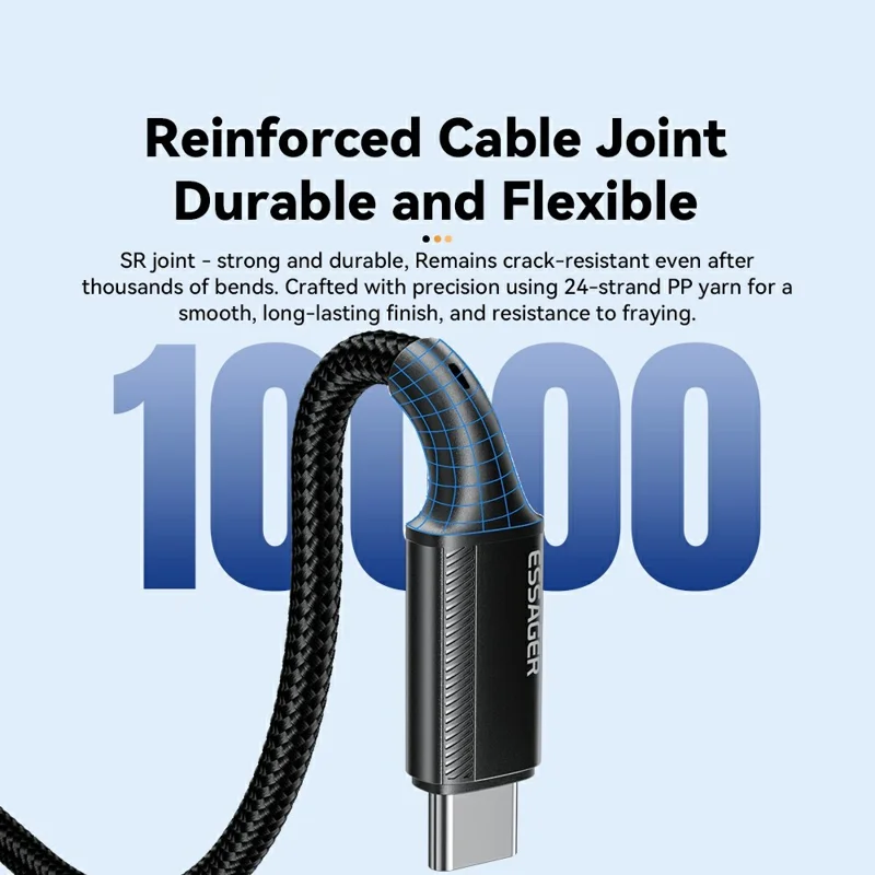 ESSAGER Cable tipo C a tipo C PD 240W de 2 m - Negro