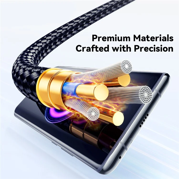 ESSAGER 1m USB-A to Type-C 120W Braided Cable for Xiaomi Phone Fast Charging Data Cable - Black