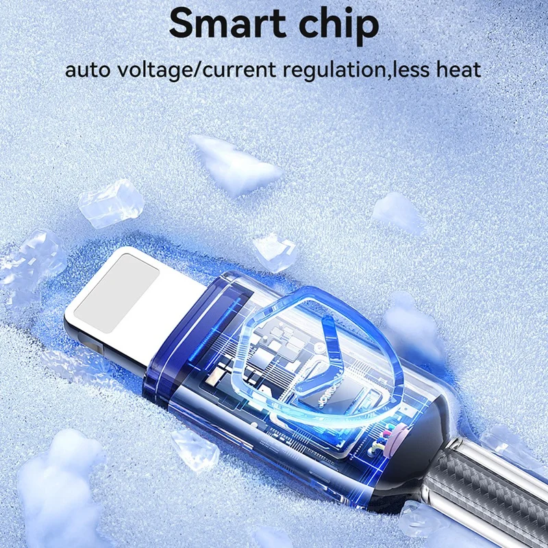 JOYROOM S-A42 1.2m PD 30W Fast Charging Data Cable USB-A to Lightning Nylon Braided Cord - Black