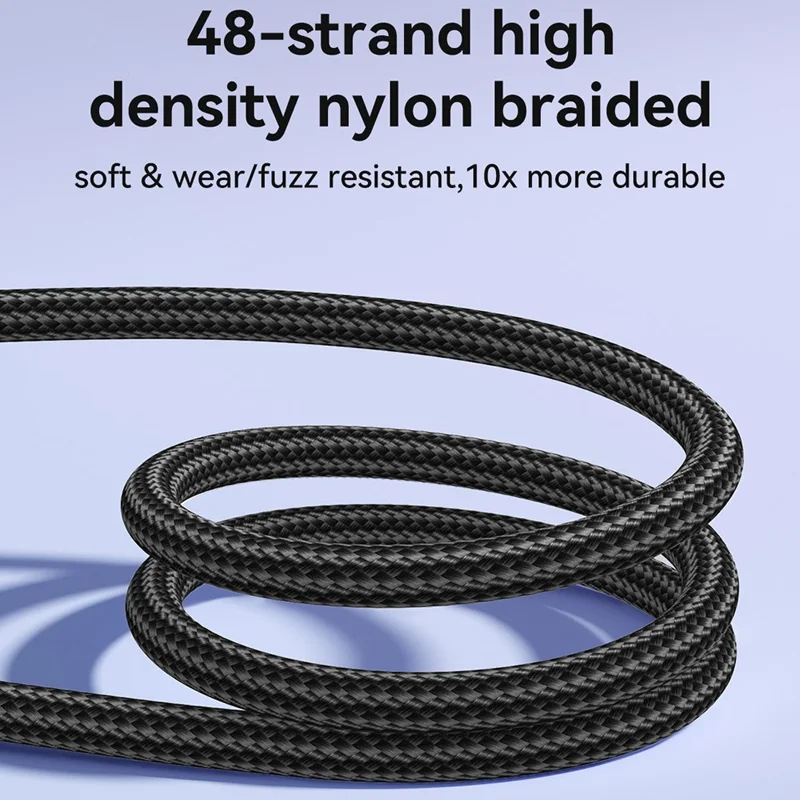 JOYROOM S-A42 1,2 m PD 30 W hurtigladekabel USB-A til Lightning, nylonflettet ledning – Hvid