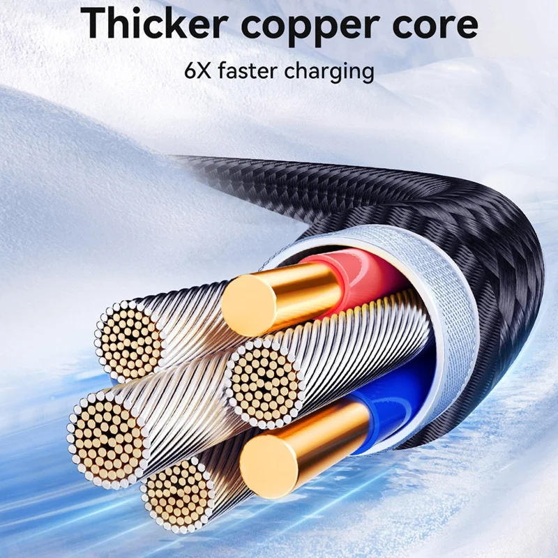 JOYROOM S-A42 1,2 m PD 30 W hurtigladekabel USB-A til Lightning, nylonflettet ledning – Hvid