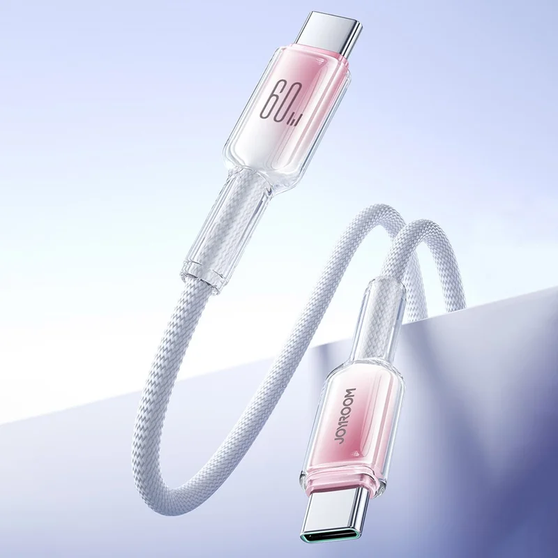 JOYROOM S-A42 1.2 متر من نوع Type-C إلى Type-C بقدرة 60 واط كابل شحن سريع ونقل بيانات للآيفون 16-15 سلسلة - أسود