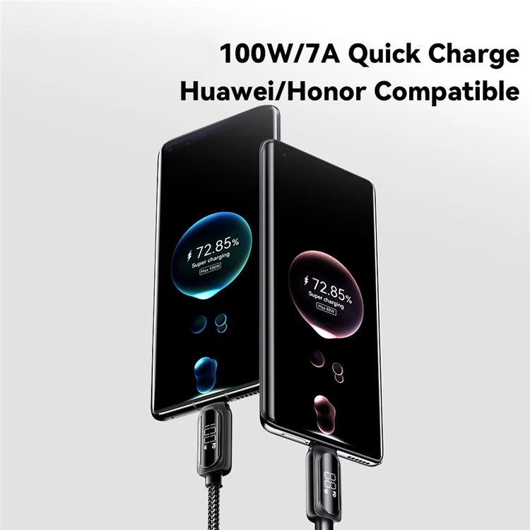 ESSAGER 3m USB-A на Type-C 7A Fully Compatible Data Cable Digital Display Fast Charging Cord