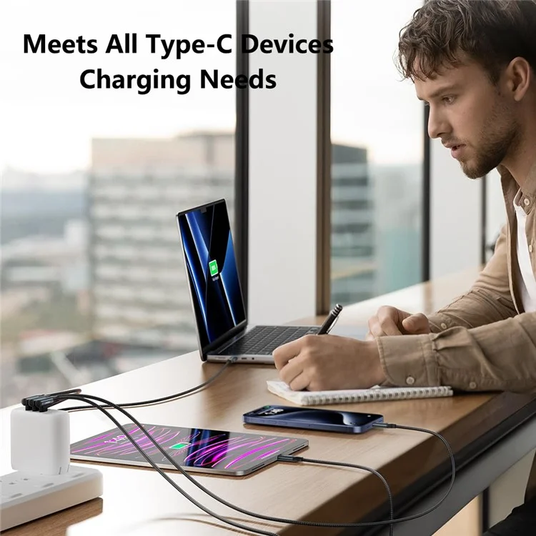 CABLECREATION CC1306 Кабель Type-C к изогнутому Type-C 240Вт быстрая зарядка с нейлоновой оплеткой