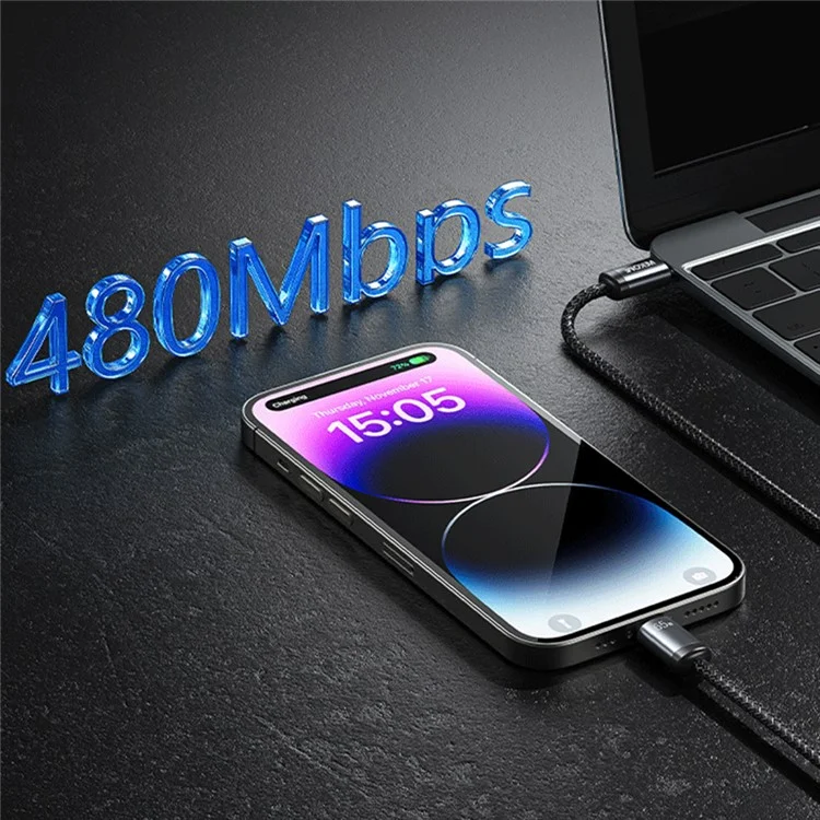 WEKOME WDC-32a Cable de Datos USB a Tipo-C Carga Rápida 480Mbps