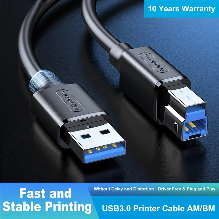 Mindpure US102 3m USB3.0 Mâle à USB Type-B Male Câble D'impression HD
