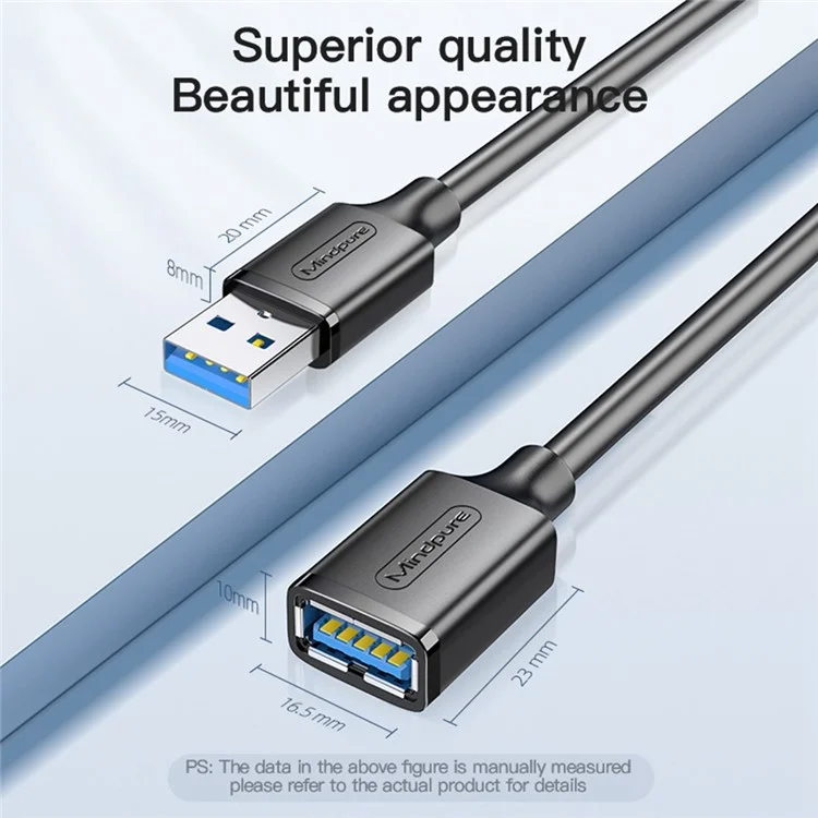 Mindpure US103 1,5 m de Vitesse Rapide USB 3,0 Câble D'extension Mâle à un Cordon D'extension Féminin Pour Ordinateur Portable PC