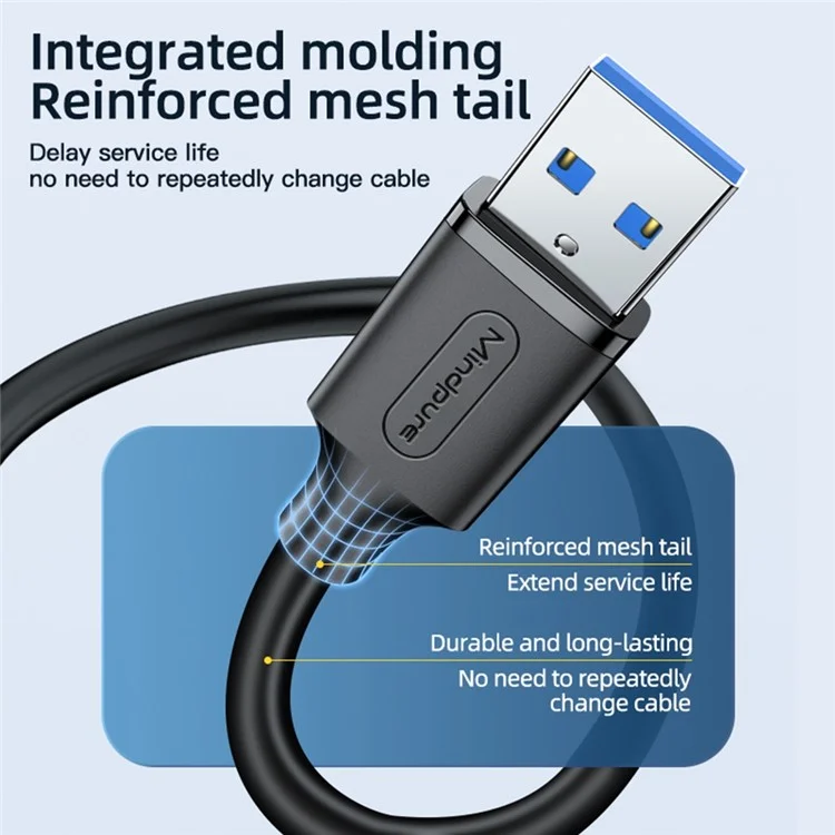 Mindpure US101 3m de Données Bidirectionnelles à Haute Vitesse Transfert de Données USB 3.0 Male Vers un Câble D'extension Masculine