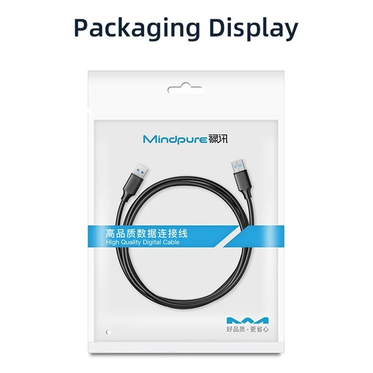 Mindpure US101 3m de Données Bidirectionnelles à Haute Vitesse Transfert de Données USB 3.0 Male Vers un Câble D'extension Masculine