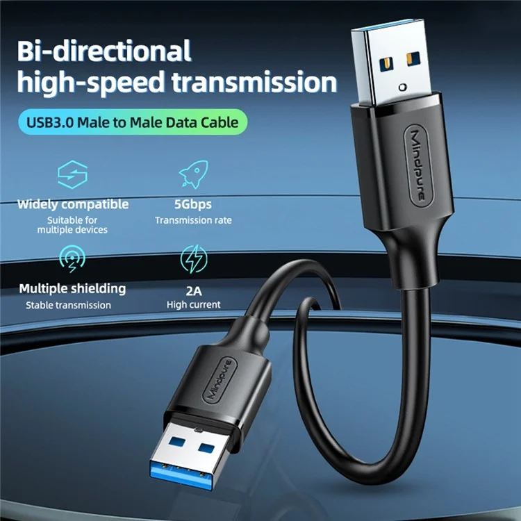 Mindpure US101 3m de Données Bidirectionnelles à Haute Vitesse Transfert de Données USB 3.0 Male Vers un Câble D'extension Masculine