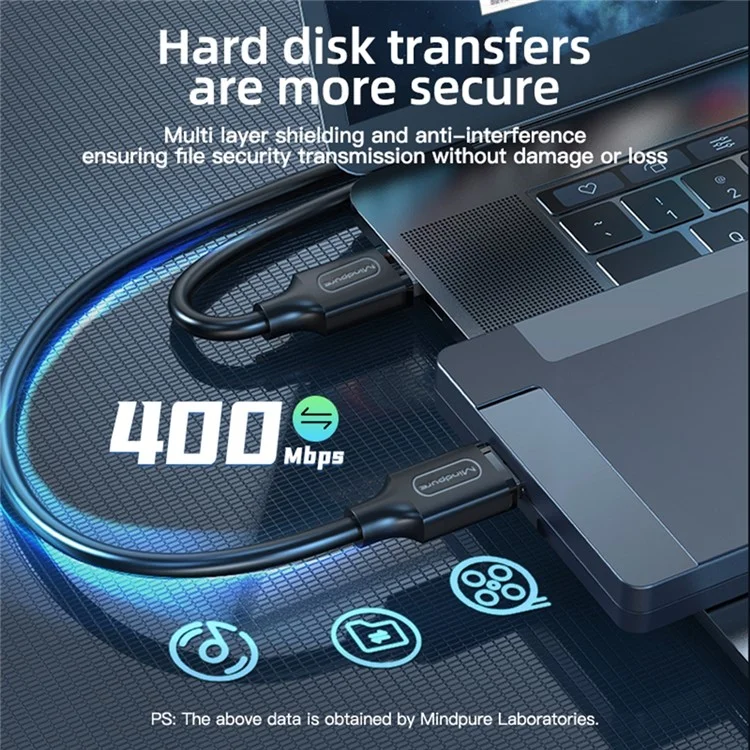 Mindpure US101 3m de Données Bidirectionnelles à Haute Vitesse Transfert de Données USB 3.0 Male Vers un Câble D'extension Masculine