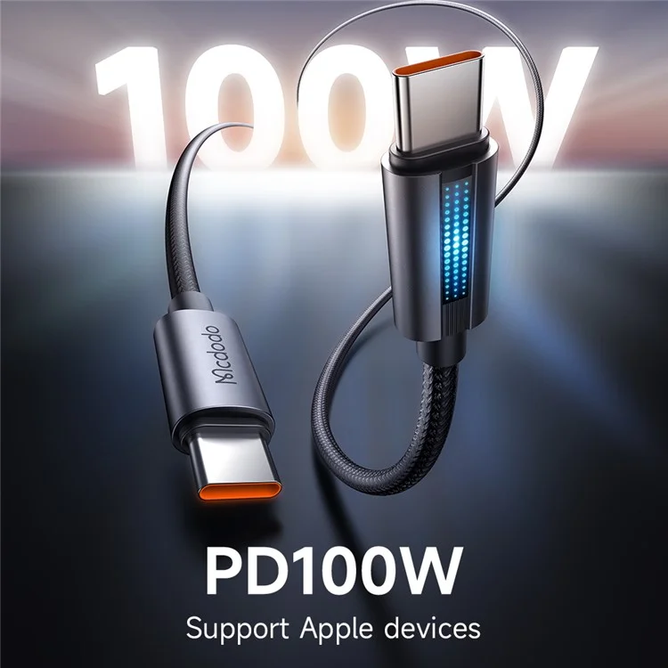 MCDODO CA-5740 1.2m Tipo-c a Tipo-c 100W Cable de Datos de Carga Con Luz de Respiración