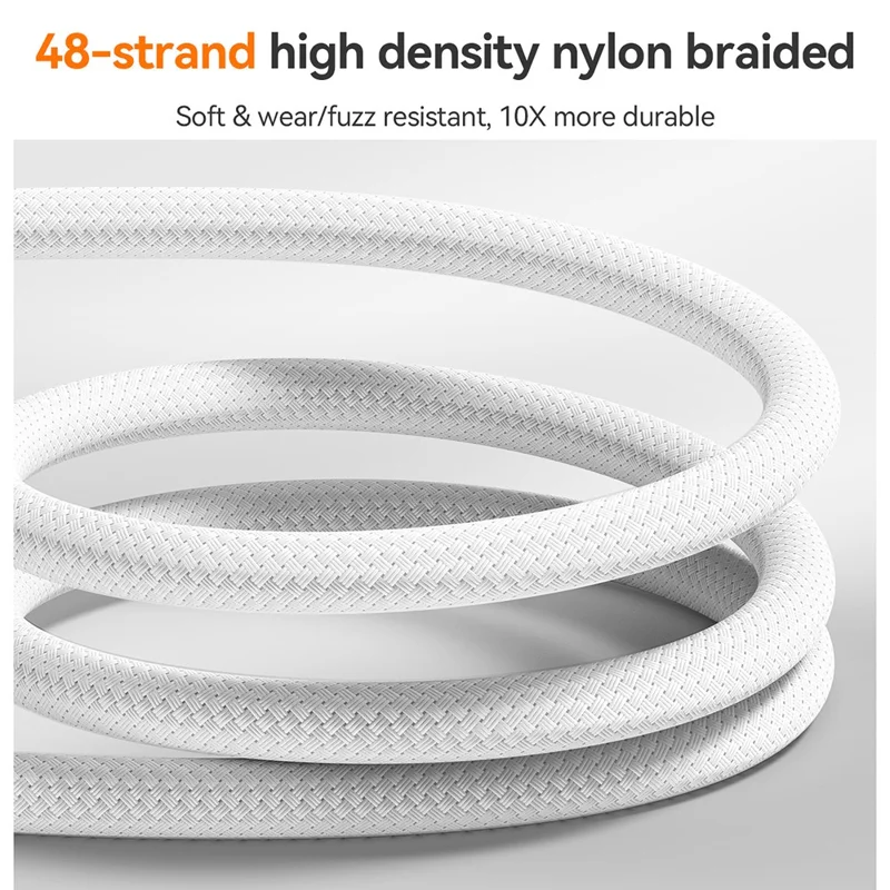 JOYROOM S-A51 1.2m USB-A to Lightning 3A Fast Charging Cable Braided Data Cord - Light Grey