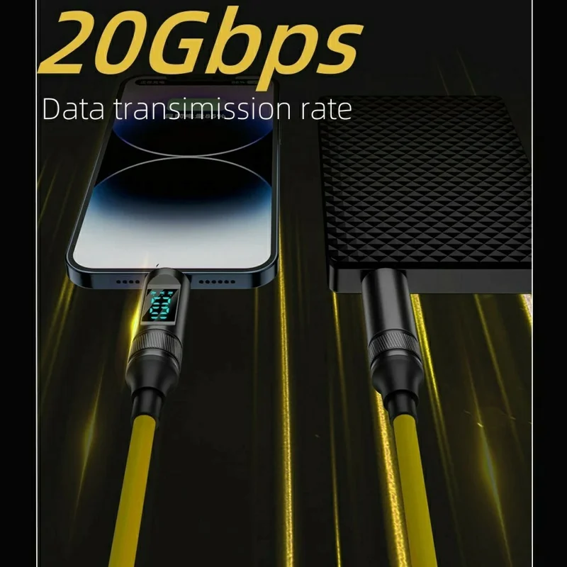 0.2m 20Gbps USB 3.2 Type-C Data Cable 8K / 60Hz PD 100W Fast Charging Full-Featured Wire