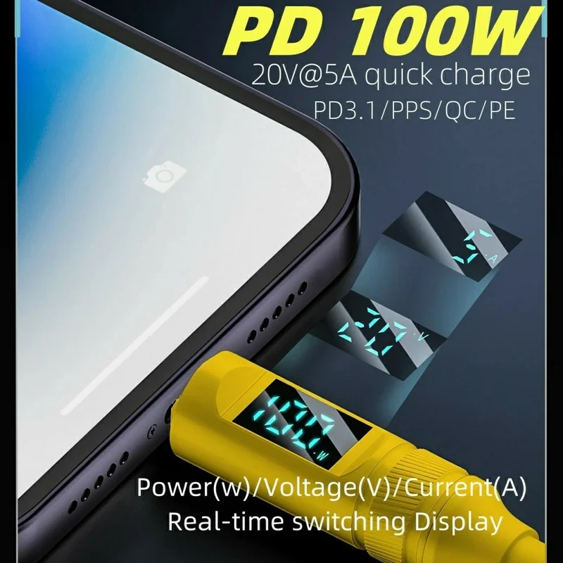 0.2m 20Gbps USB 3.2 Type-C Data Cable 8K / 60Hz PD 100W Fast Charging Full-Featured Wire