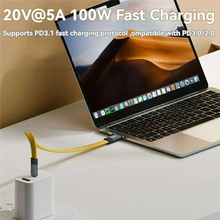0,8 m 8K / Cavo di Dati di Tipo c di Tipo c di Tipo c da 60Hz USB 3.2 - Giallo