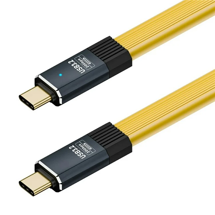 0,2m 8k / 60Hz USB 3.2 Tipo co Tipo c 100W Carregamento Rápido de 20 Gbps Cordão de Dados - Amarelo