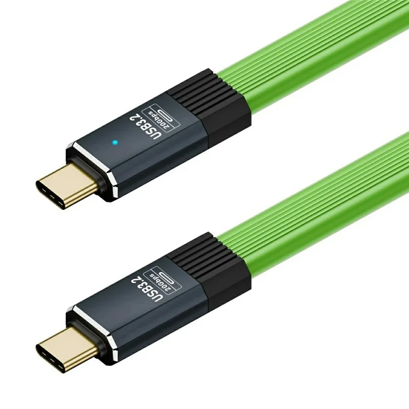 0.2m 8K / 60Hz USB 3.2 Type-C to Type-C Cable 100W Fast Charging 20Gbps Data Cord - Green