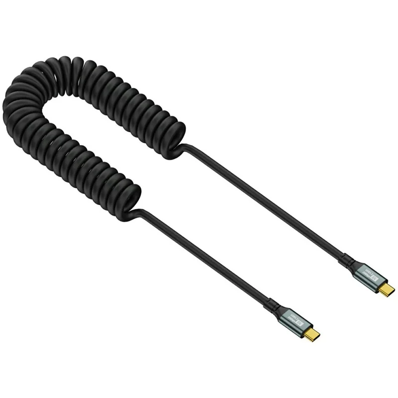 1.8m Type-C Male to Male 20Gbps PD 100W Fast Charging Spring Cable Support 8K / 60Hz Video Output