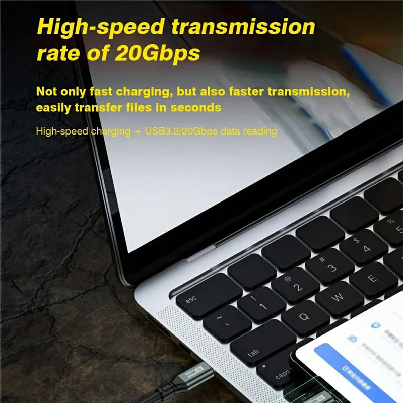 1.8m Type-C Male to Male 20Gbps PD 100W Fast Charging Spring Cable Support 8K / 60Hz Video Output