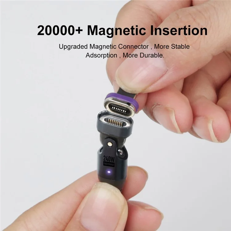 USLION US0203 1.8m 180-Degree Rotatable Connector 240W Data Cable Magnetic Charging Cable - USB-C To USB-C