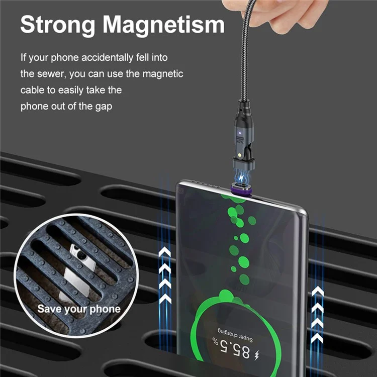 USLION US0203 1.8m 180-Degree Rotatable Connector 240W Data Cable Magnetic Charging Cable - USB-C To USB-C