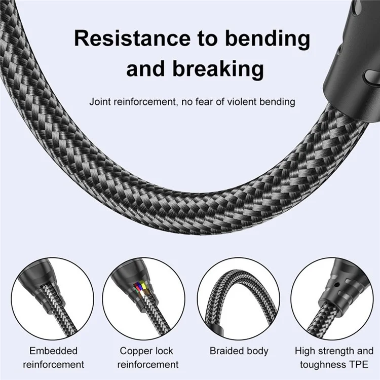 USLION US0203 1.8m 180-Degree Rotatable Connector 240W Data Cable Magnetic Charging Cable - USB-C To USB-C