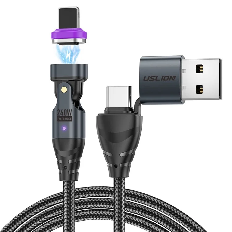 USLION US0204 1,8m USB / Câble de Données Type-C 2 à 1 - ip