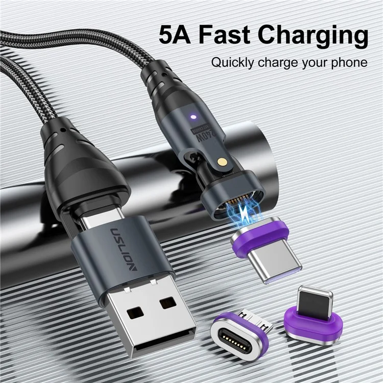 USLION US0204 1,8m USB / Câble de Données Type-C 2 à 1 - ip