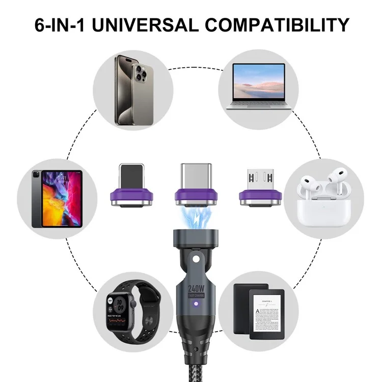 USLION US0204 1,8m USB / Câble de Données Type-C 2 à 1 - ip