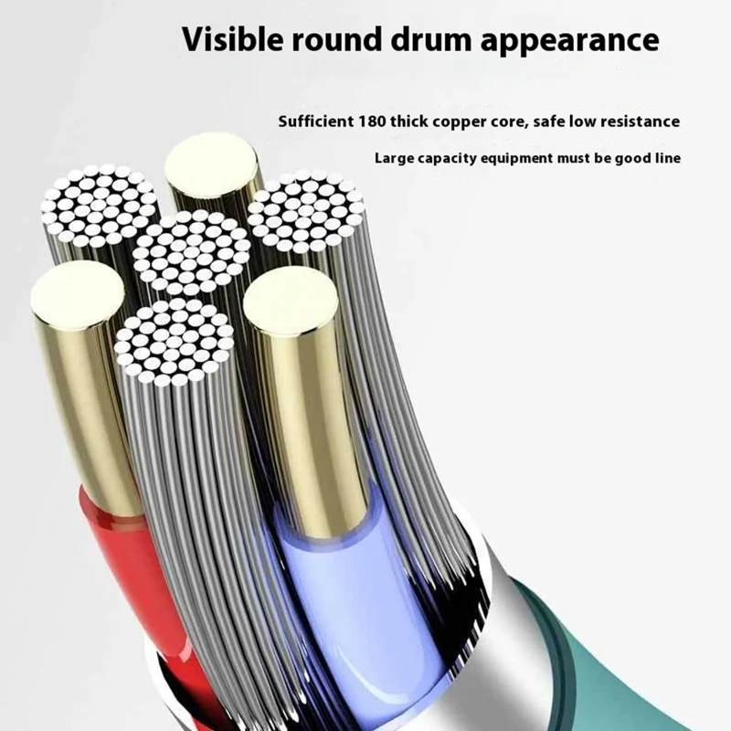 1m 3-in-1 Charging Cable Dual Type-C + Micro USB Liquid Silicone Feeling TPE Data Cord - Pink