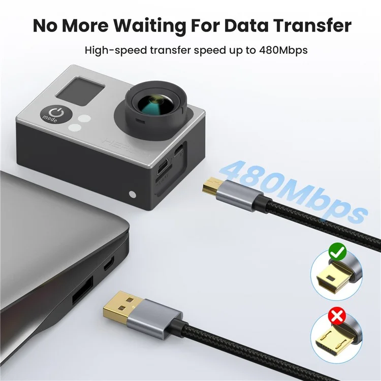 5m USB 2.0 to Mini B Male Charger Cord USB Mini to USB Charging Cable for PS3 Controller / MP3 Player / Camera