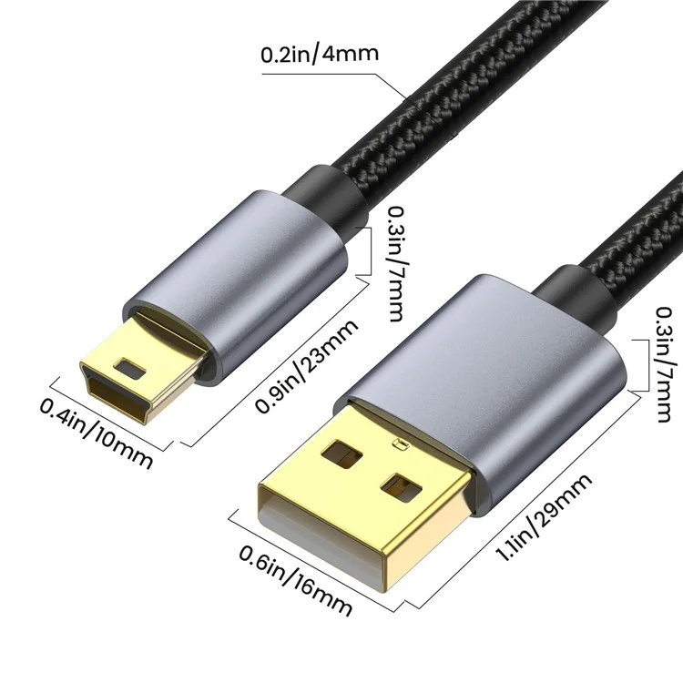 5m USB 2.0 to Mini B Male Charger Cord USB Mini to USB Charging Cable for PS3 Controller / MP3 Player / Camera