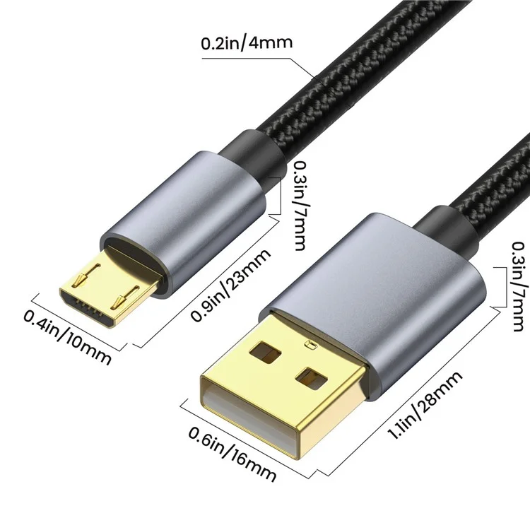 1.8m 480Mbps USB A to Micro Charge and Sync USB Cable for Samsung Galaxy J7 / S7 / S6 / Kindle Fire HD Tablets / PS4