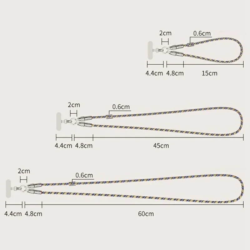 30cm 2-in-1 PD 66W Type-C Charging Cable Cell Phone Wrist Strap Data Cable with Zinc Alloy Buckle, Tether Tab - Sapphire