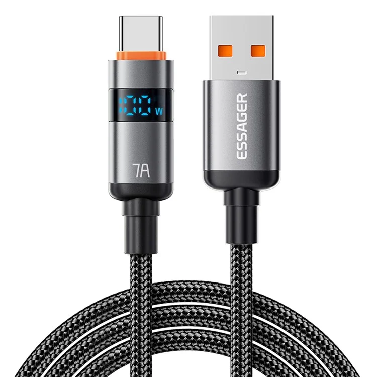 ESSAGER ES-X61 2m USB to Type-c Cable 7A Affichage Numérique Téléphone Fast Charging Data Cordon