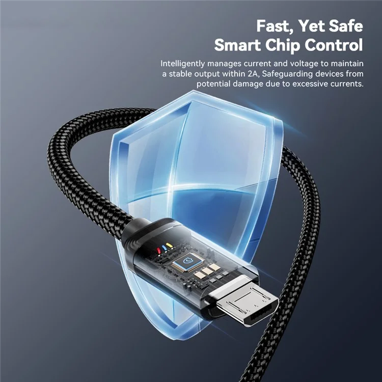 ESSAGER ES-X60 1m USB a Micro Phone Carga Cable de Datos Trenzado Cable