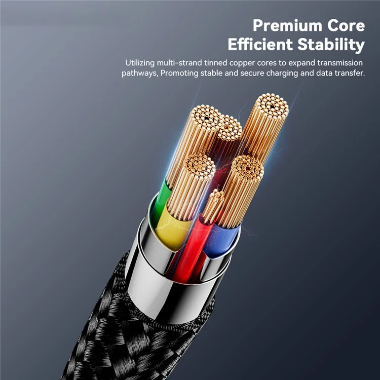 ESSAGER ES-X60 3m USB to Type-C Phone Charging Cable 3A Braided Data Cable