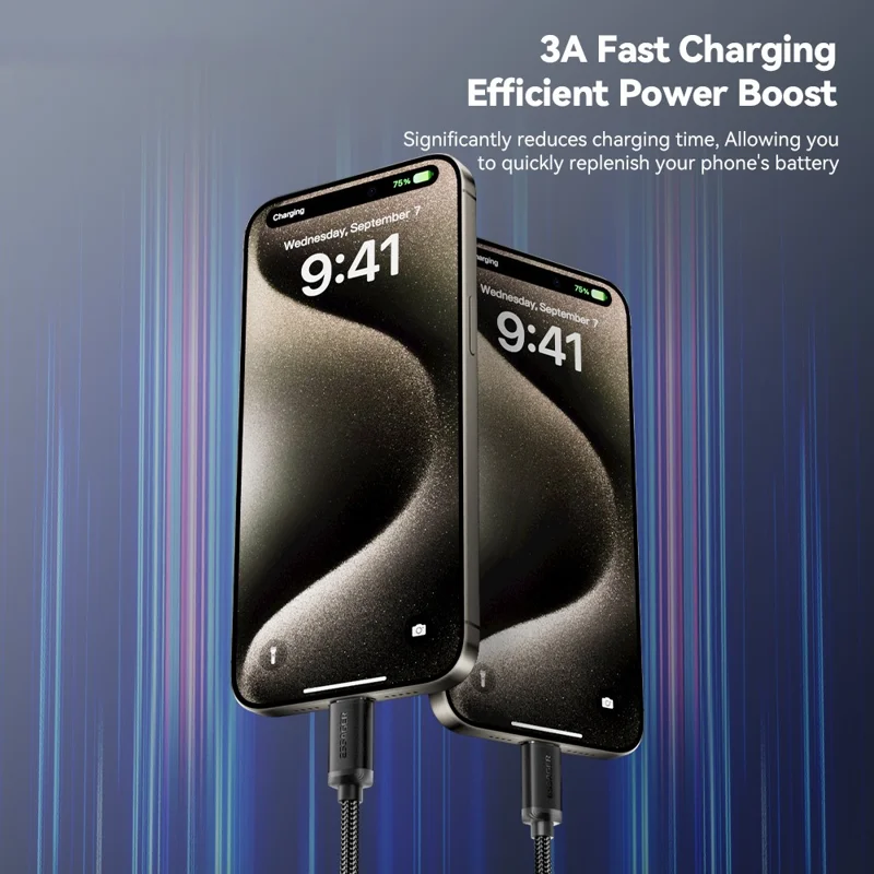 ESSAGER ES-X60 1m USB to Type-c Câble de Charge du Téléphone 3A Câble de Données Tressé