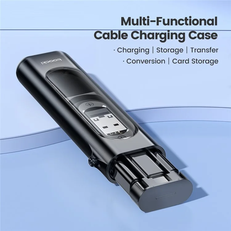 TOOCKI TQ-X70 Multifuncional Tipo-c Para Tipo c Cabo de Dados + Adaptadores + Pin Ejeção SIM + Caixa de Armazenamento - Preto