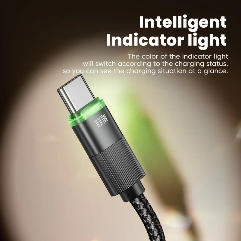 TOOCKI TQ-X17C2 1.2m Type-C to Type-C 100W Fast Charging Cable Retractable Spring Data Cable