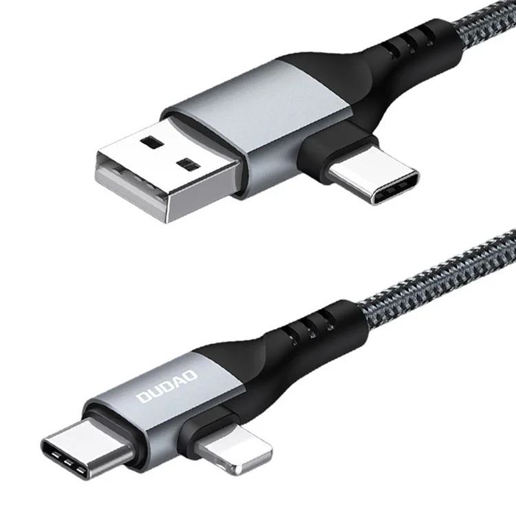 DUDAO L20Pro 1m USB / Type-C to Type-C / iP Charging Cord PD 100W Braided Data Cable