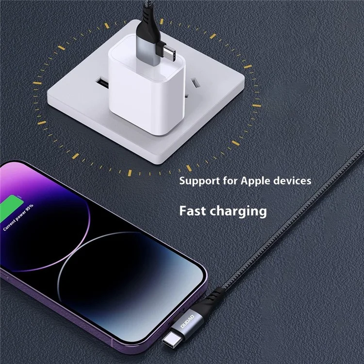 DUDAO L20Pro 1m USB / Type-C to Type-C / iP Charging Cord PD 100W Braided Data Cable