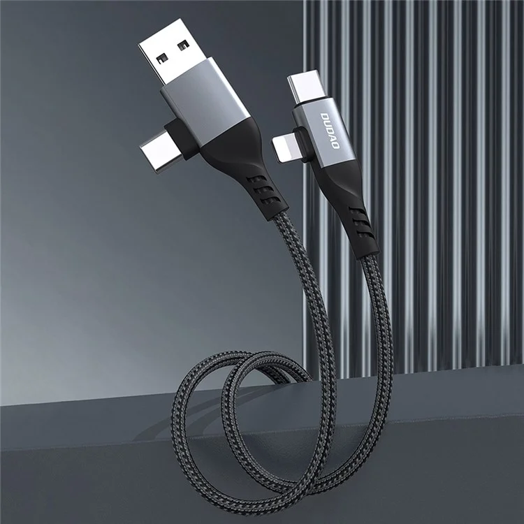 DUDAO L20Pro 1m USB / Type-C to Type-C / iP Charging Cord PD 100W Braided Data Cable