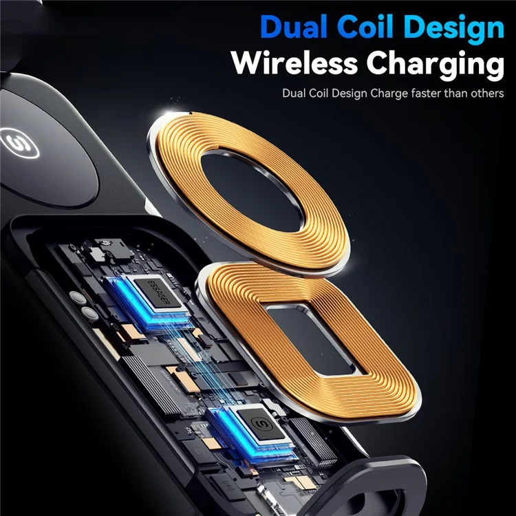 ESSAGER Car Air Vent Phone Holder Wireless Charger ABS+Glass Charging Bracket