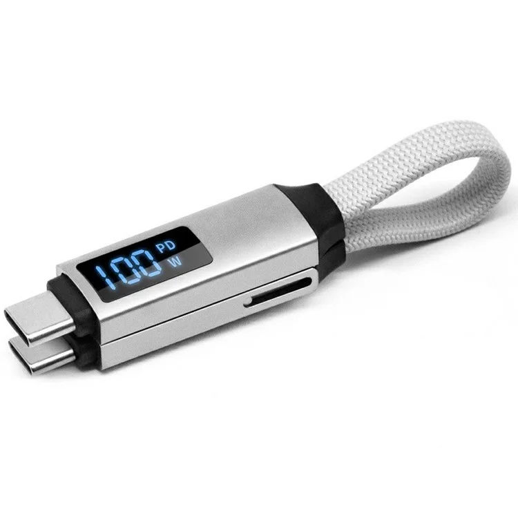 Massenkauf ZQ-263 100W digitale Display-Magnetdatenkabel OTG auf Typ-C + iP-Ladekabel - Silber